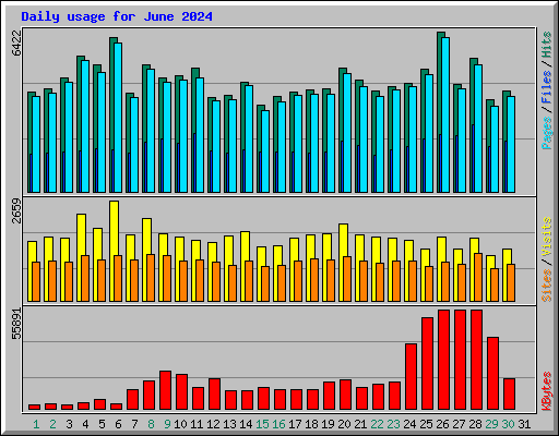 Daily usage for June 2024