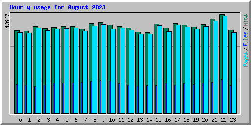 Hourly usage for August 2023