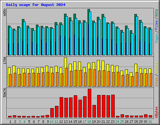 Daily usage for August 2024