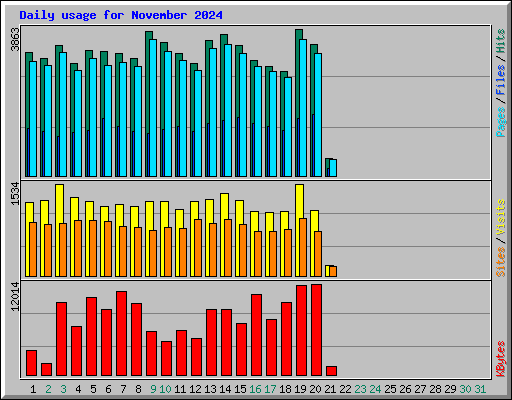 Daily usage for November 2024