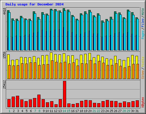 Daily usage for December 2024